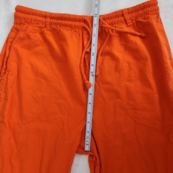 Vintage 90s Gitano High Rise Orange Pants Double Drawstring // Large - Picture 12 of 16